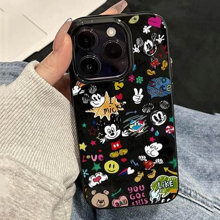 适用于OPPOa58手机壳a32/a72/a93s防摔reno7/8/9/10新款reno11pro涂鸦米奇Findx6x5x3软硅胶a2m时尚保护套