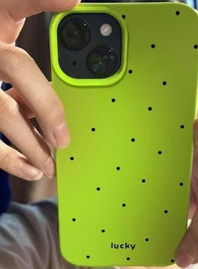 适用于oppoa93s手机壳a1活力版a58/a92s/a97小众波点reno8/9/10/11/12新款k5/k7/k9x真我Q3/Q5i荧光绿保护套