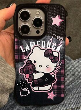 甜酷kitty猫适用于realmeQ5pro手机壳真我v30v25v23v20直边gtneo3/2防摔realmeGT6/5新款12/11pro情侣保护套