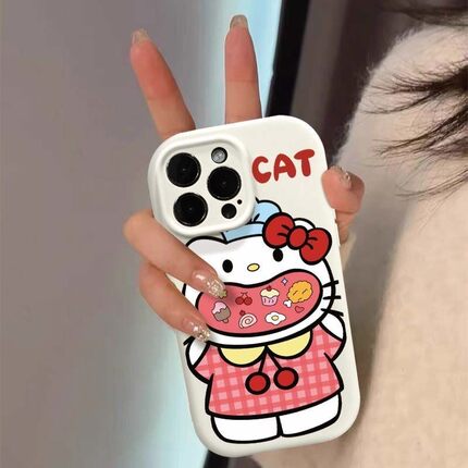 趣味个性KT猫适用于OPPOA3pro手机壳a53/a58/a93新款reno11/10/9全包k12x时尚Findx7防摔真我GTneo6/5se软套