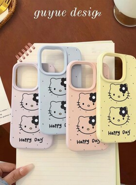 韩风kitty猫适用于vivos18/s19/s20手机壳y100i液态大孔y78/y51s/y35新款防摔IQOOz7i/z5x创意neo8/9/10软套