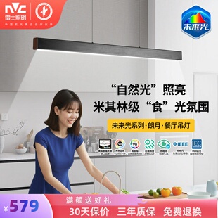 雷士照明未来光一字餐厅灯吊灯现代简约餐桌灯极简书房一字长条灯