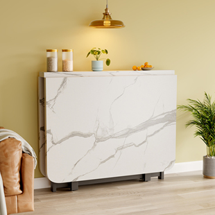 云沐语折叠桌子长方形餐桌家用小户型可移动现代伸缩桌多功能饭桌