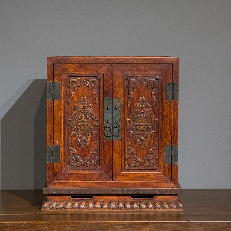 清代黄花梨螭龙捧寿佛龛老物件文玩古董收藏中式实木佛台供奉台