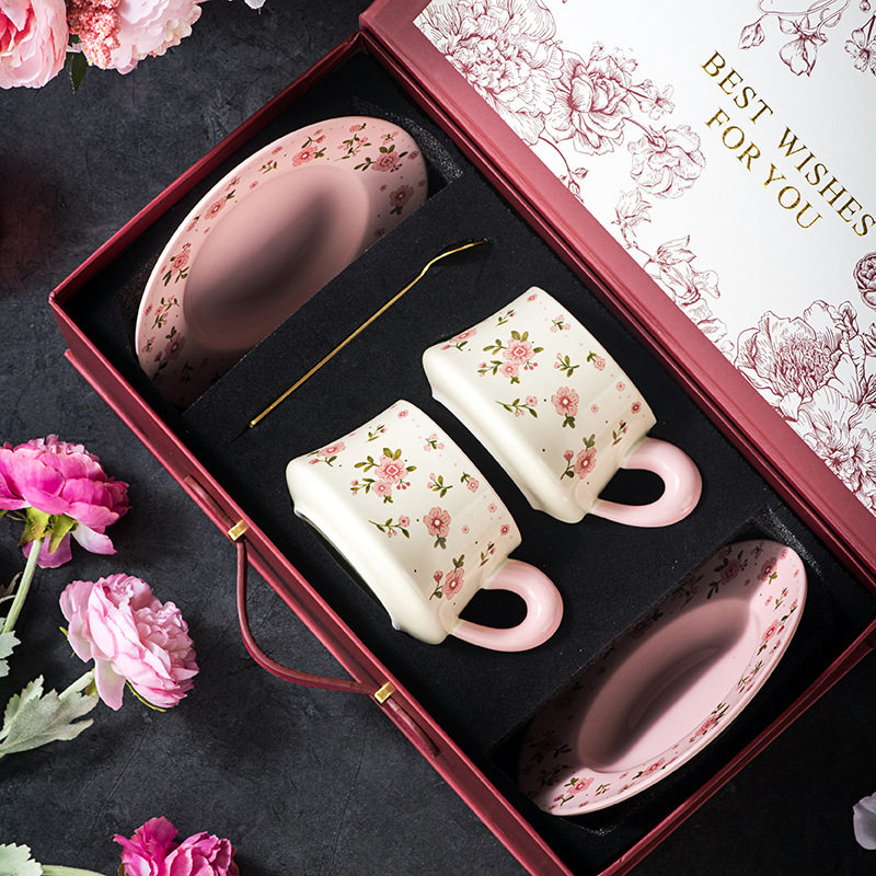 高颜值陶瓷咖啡杯碟套装开业乔迁新居新婚实用礼品高档杯碟套装