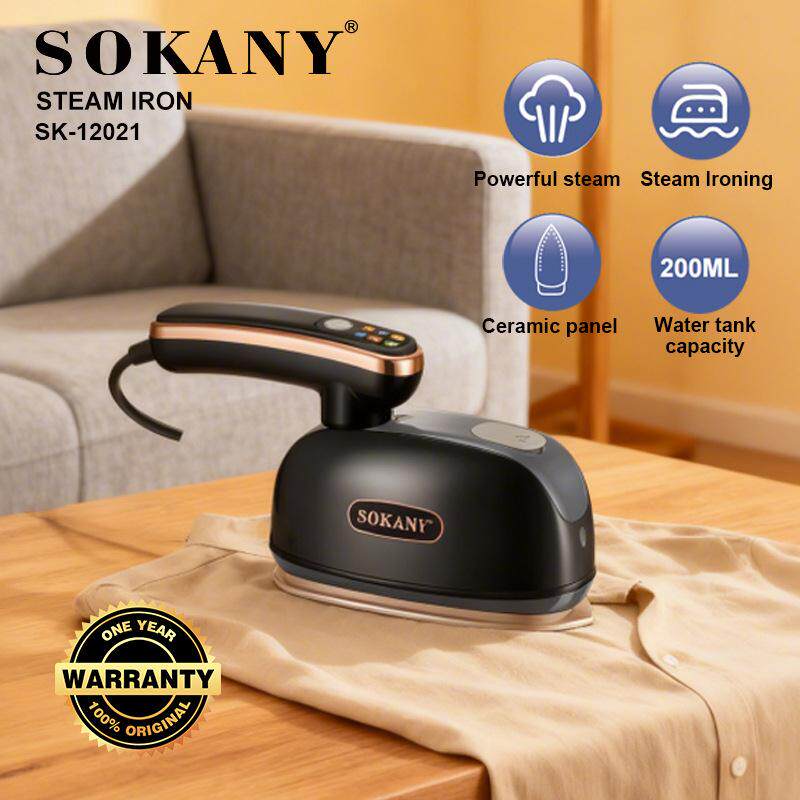 出口SOKANY12021熨刷家用便携蒸汽刷触屏手持挂烫机STEAM IRON