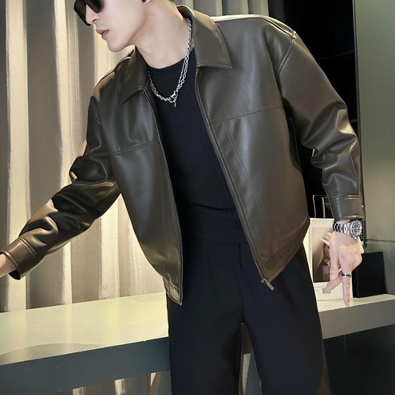 痞帅炸街皮衣男款潮流夹克短款上衣2025新款春秋装高级感潮牌外套