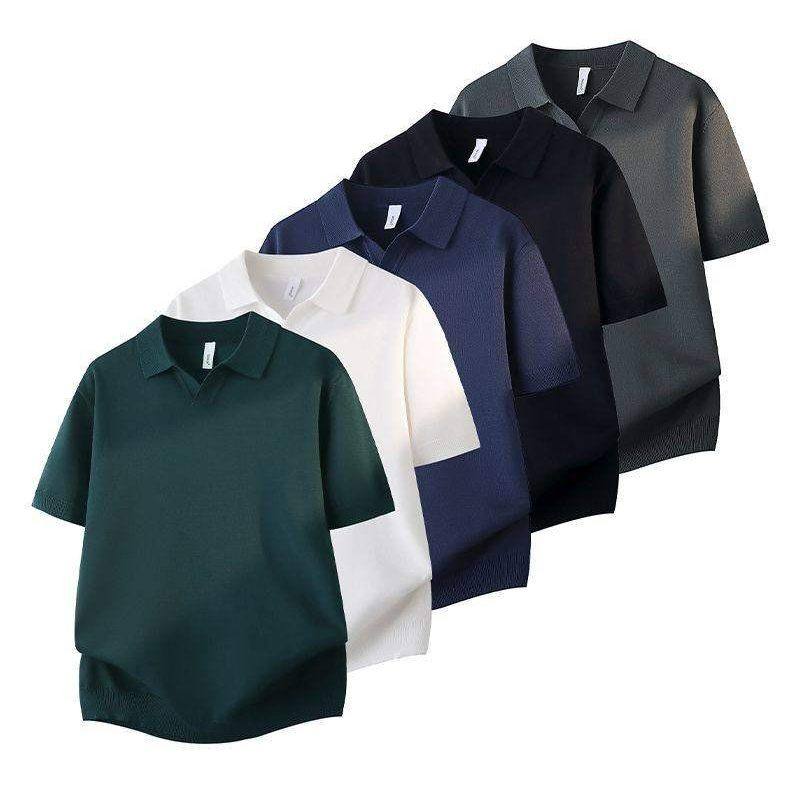 2026新款短袖夏新款短袖POLO衫男生针织翻领T恤高级感休闲纹理透,男装,Polo衫,淘宝优惠券,粉丝福利购,淘宝优惠卷