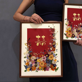 新人结婚礼物送闺蜜新人手工diy自制永生花干花相框高档实用摆件