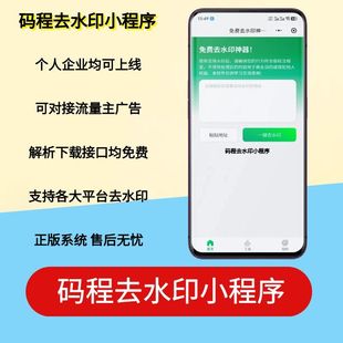 去水印小程序搭建流量主广告码程去水印系统开发视频去水印