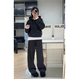 秒发诗歌兰25-963个性慵懒运动风加绒连帽卫衣卫裤套装女2026春