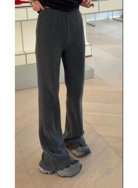 现货诗歌兰H32922慵懒时髦舒适设计感细纹显瘦针织裤2025冬季女装