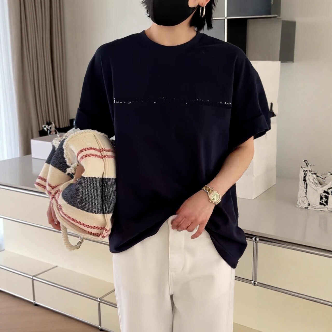 正品诗歌兰女装2755百搭时髦字母短袖T恤大版型中性风2026春季新