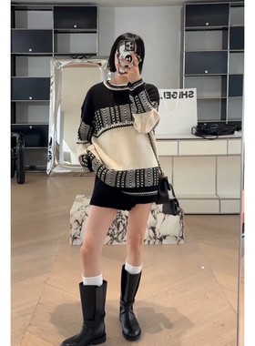 秒发诗歌兰70163温柔简约设计感斜纹圆领休闲毛衣女新款2026春季