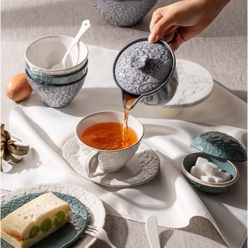 aito浮雕藤陶瓷手工茶具