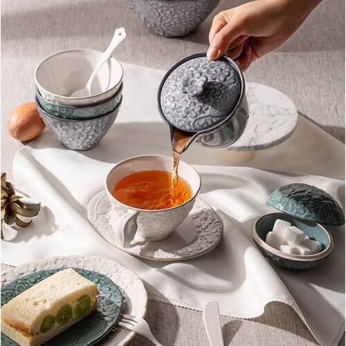 aito浮雕藤陶瓷手工茶具
