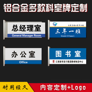 铝合金双面科室牌可更换立式门牌空白印刷办公室单位学校标识定制烤漆班级公司医院科室宿舍金属铝型材订定做