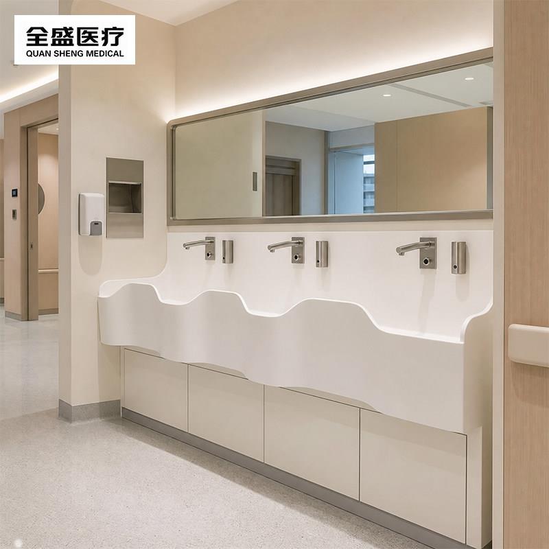 医用纯亚克力一体成型洗手洗脸台多人医疗台盆洁净水池可定制