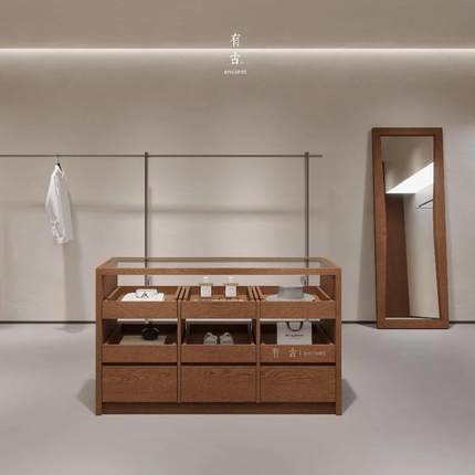 服装店中岛柜展示台女装店摆件饰品流水台陈列柜鞋包架收纳架格柜