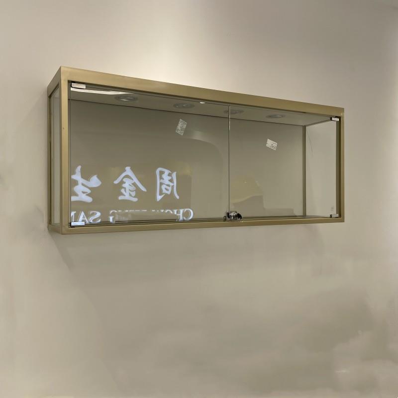 珠宝饰品展示柜上墙吊柜挂壁柜悬空内嵌桌面手办模型小型透明玻璃