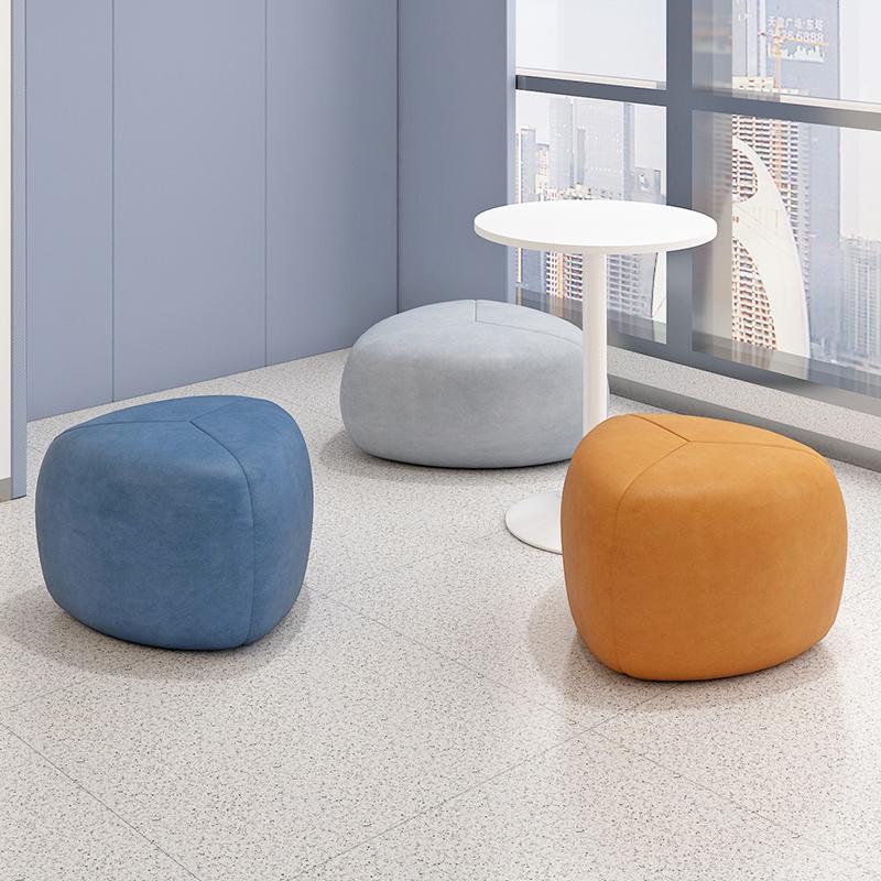 北欧创意休闲布艺鹅卵石凳换鞋凳子异形休息区会客接待办公室沙发