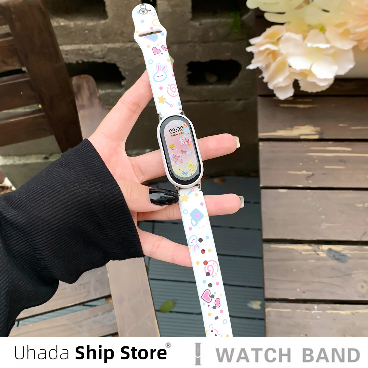 适用小米手环10硅胶印花可爱表带