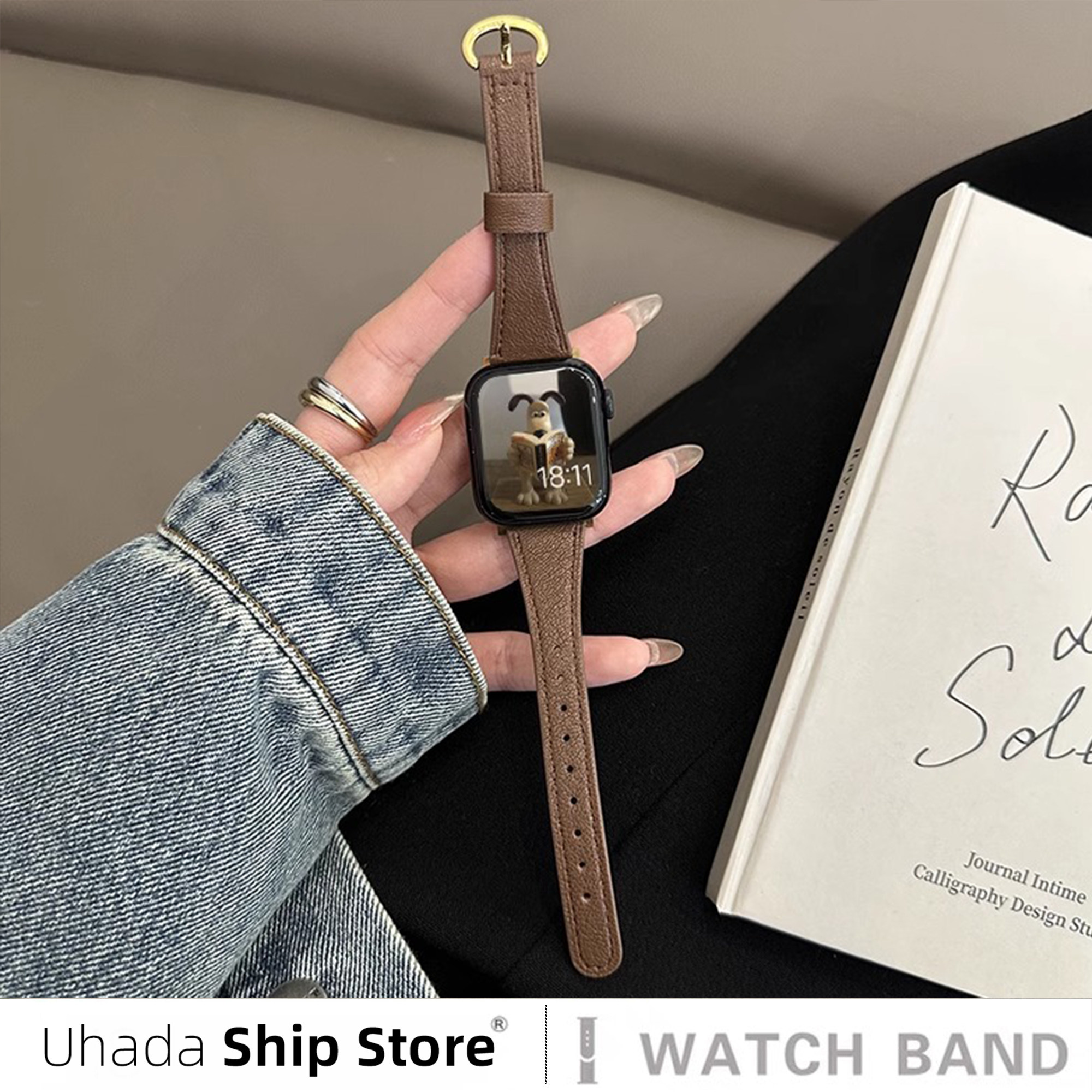 uhada高级时尚秋冬女马蹄扣表带