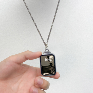 uhada适用小米手环8Pro挂脖项链表链男女款 小米手环8Pro男女生金属不锈钢龙骨链子运动编织挂绳创意怀表挂绳