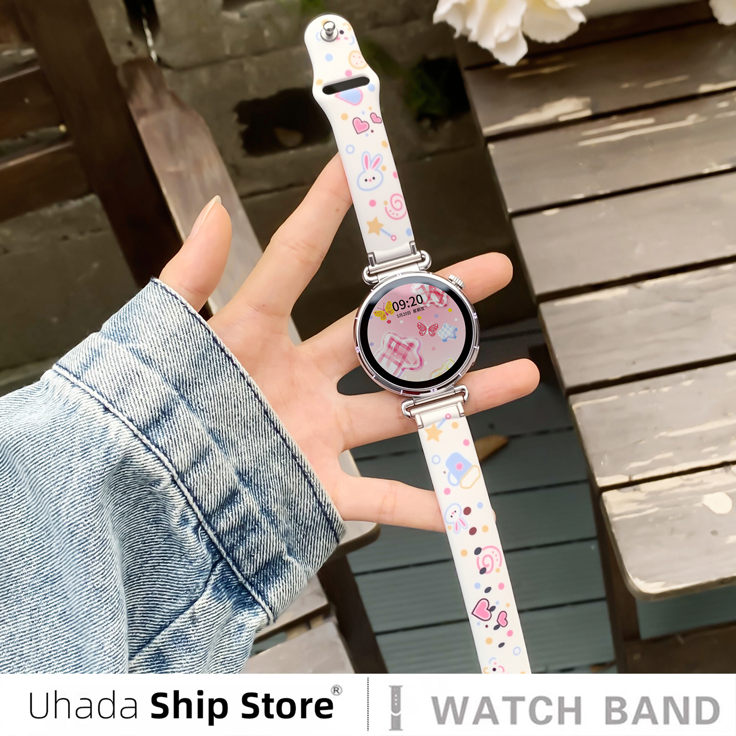 可爱透明硅胶星星适用华为gt表带