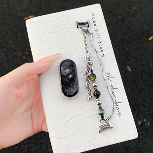 uhada适用小米手环10表带新款夏季双层潮石手链小米手环9表带高级感智能小米手环8表带运动女腕带小红书同款