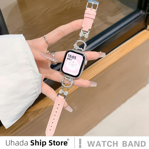 高级感KT镂空钻猫适用苹果表带