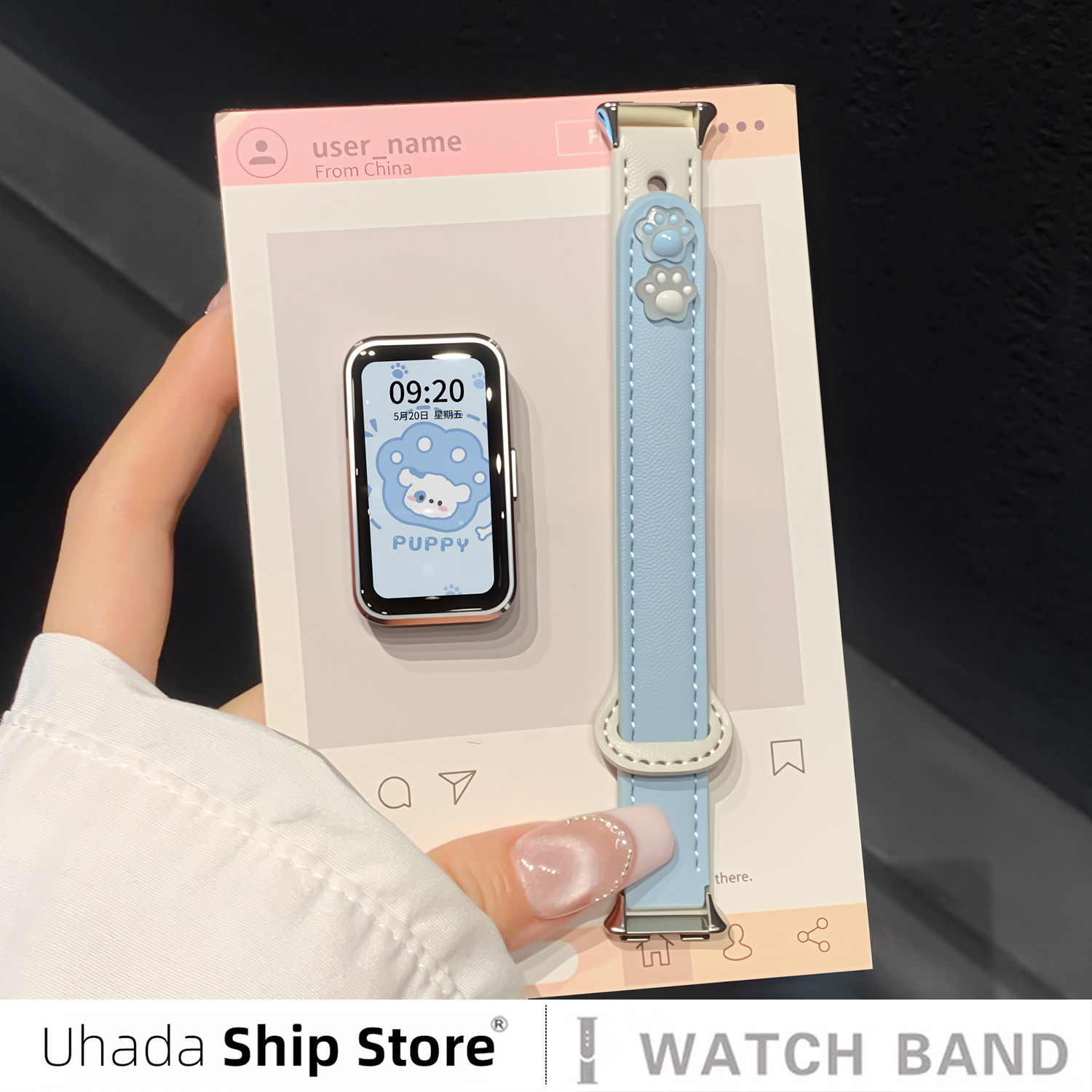 秋冬高级感双扣运动男女生表带