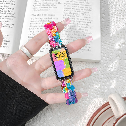 uhada新款创意树脂彩虹高级表带