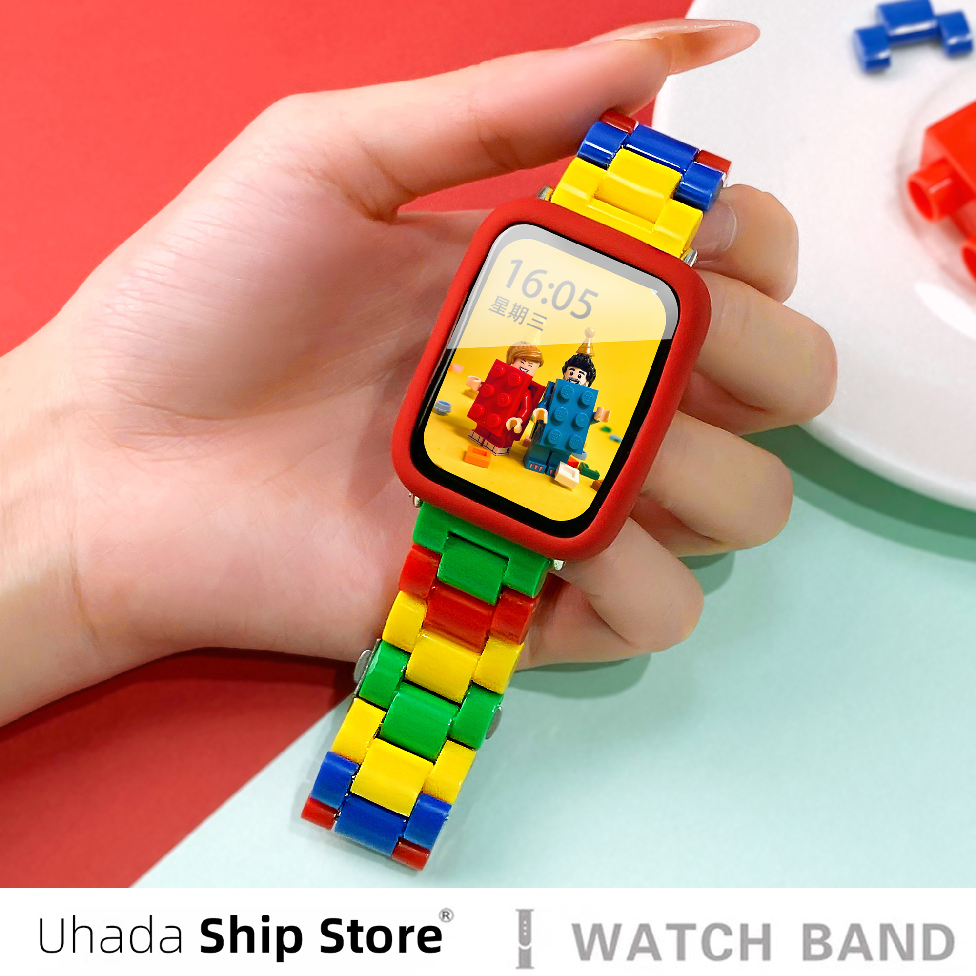 夏季女可爱积木树脂适用9pro表带