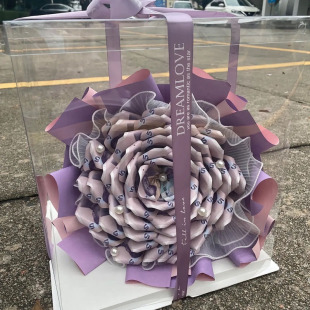 DIY情人节母亲节创意有钱花材料包亲手制作山茶花束礼物送女友