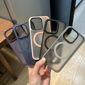 佳子秀磨砂磁吸适用iphone15手机壳16pro无线充电17pro苹果13保护套13pro简约14pro加厚12透明15promax肤感11