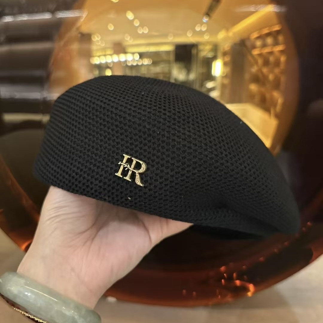 韩版百搭透气定型贝雷帽子女春夏时尚字母水钻画家帽显脸小蓓蕾帽