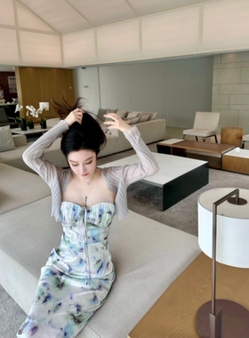 baipang【现货清仓】原286【水墨三色堇】吊带裙