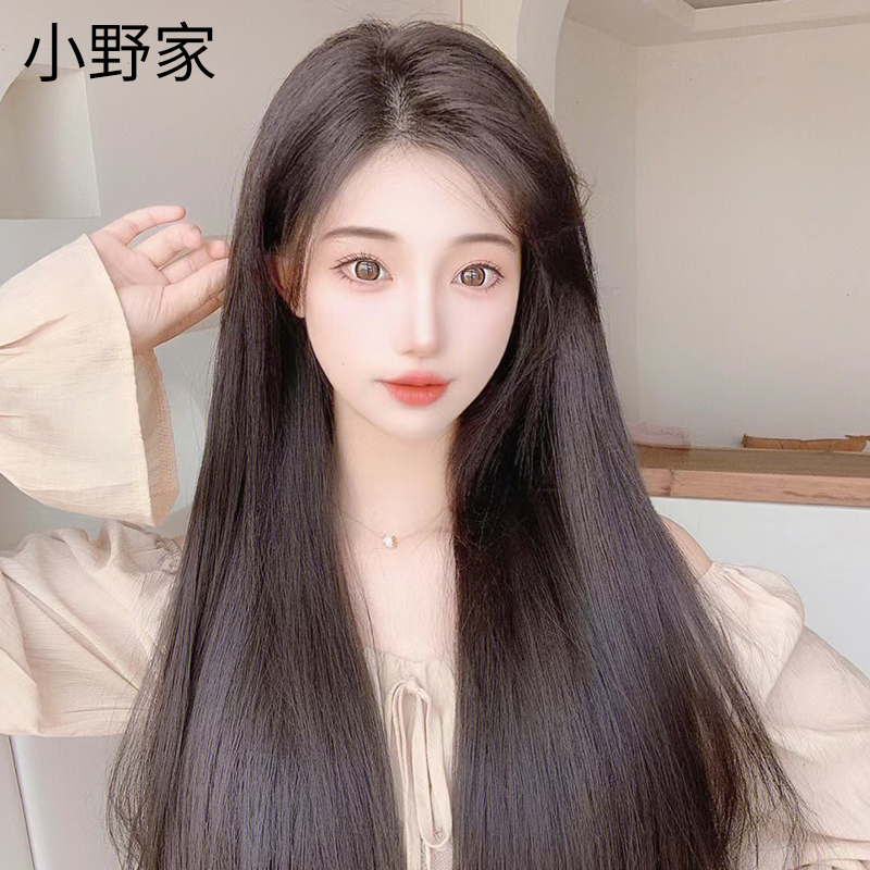 小野家假发女长发递针蕾丝中分长直发高端可定制全真人发丝全头套