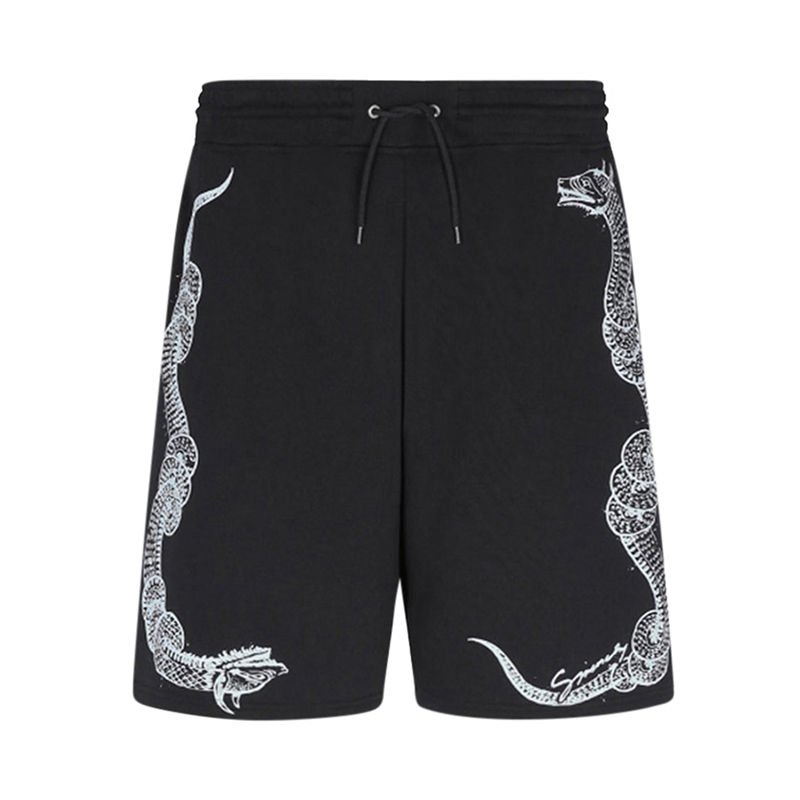GIVENCHY 男士黑色蛇纹短裤 BM50D330AF-001