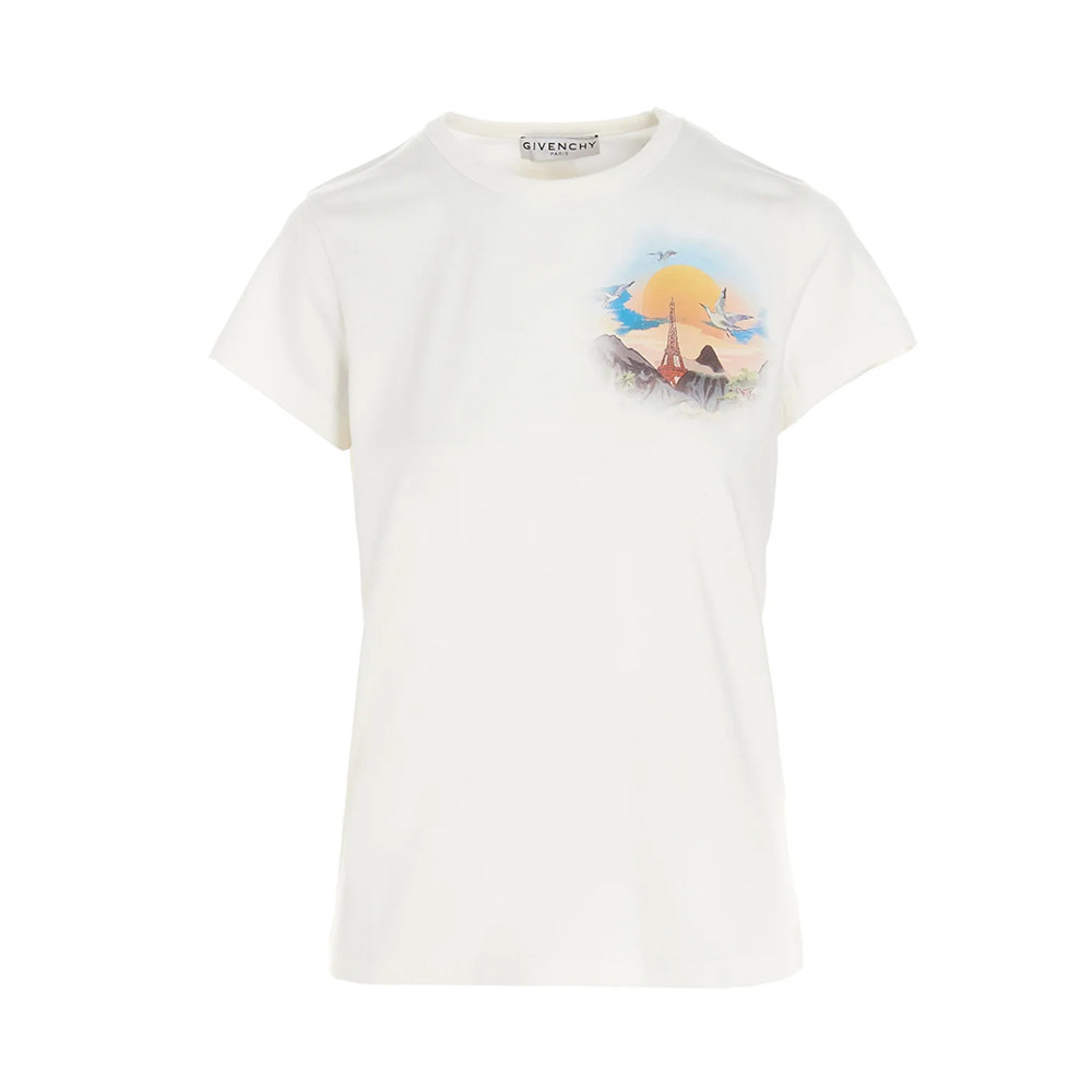 GIVENCHY 纪梵希 女士白色T恤 BW707Y3Z4P-105