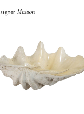 地中海风格仿真海螺雕塑 氧化镁摆件大号样板房海洋化石工艺品