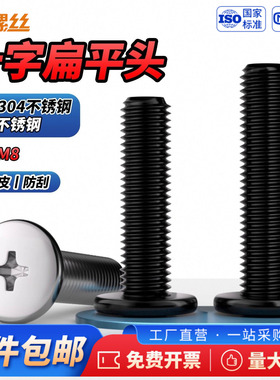 Js黑色304不锈钢十字扁平头螺丝钉笔记本数码M1M1.6M2M2.5M3M4-M8