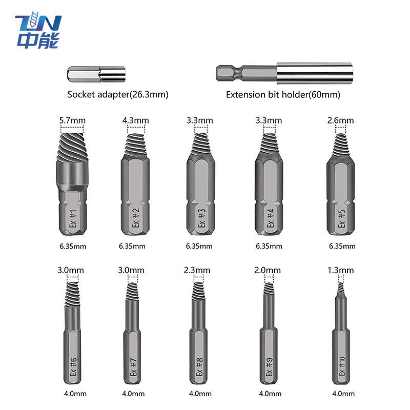 高速钢件套断丝取出器断头螺钉取出器破损拧花螺丝拆除修复工具