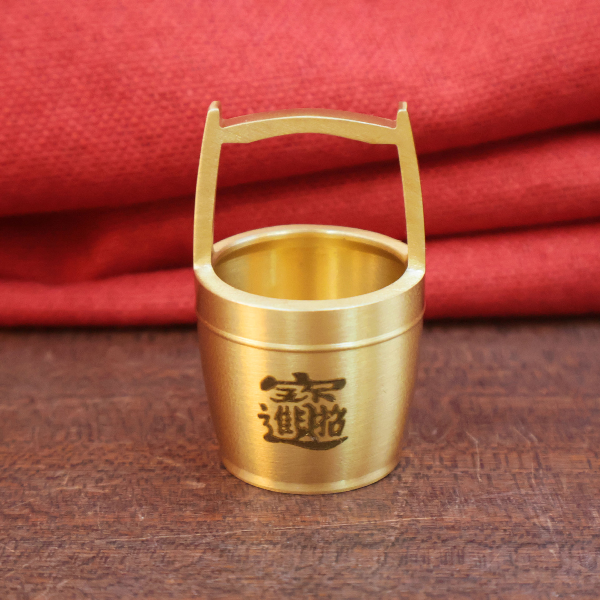 黄铜一桶金摆件招财小水桶一桶江山办公室客厅玄关摆设家居装饰品