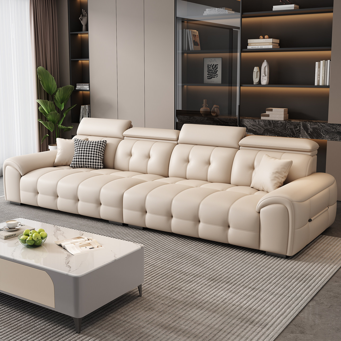 政府补贴简约真皮沙发客厅2026年新款一字直排劳伦斯沙发头层牛皮