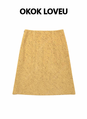 OKOK LOVEU 【春日亮色】彩点肌理微A提花半裙韩系少女质感半身裙
