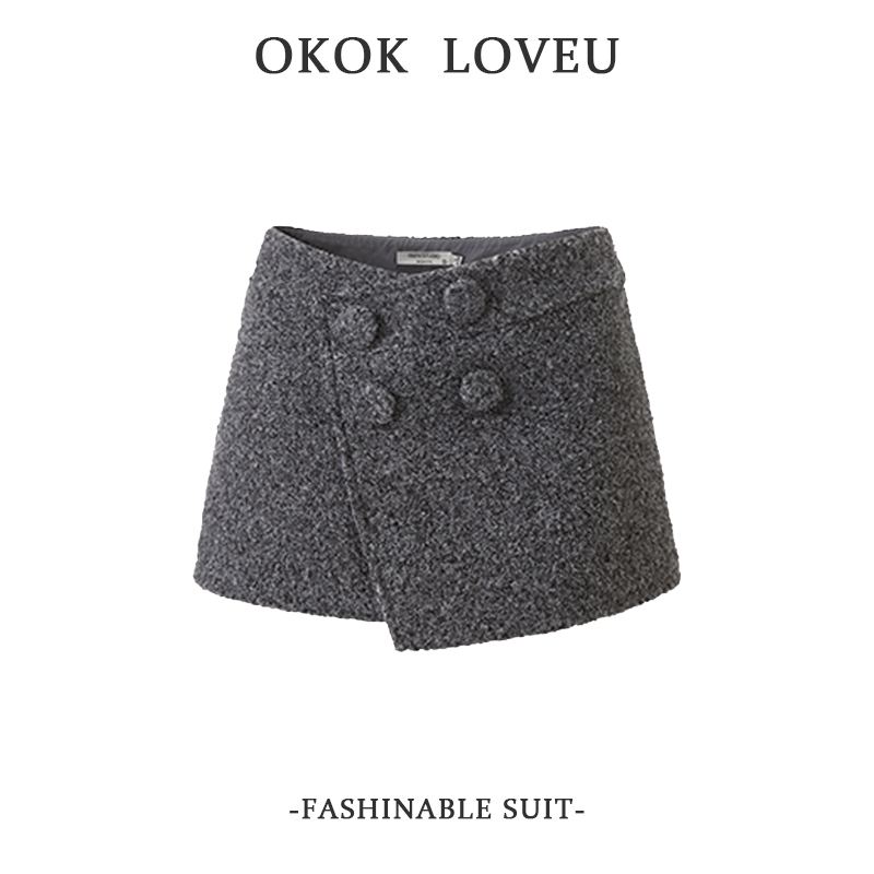 圈圈呢半身裙女秋冬辣妹显瘦韩系