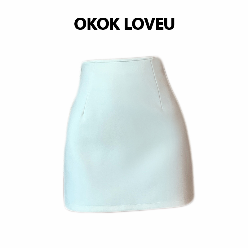 毛呢短裙半身裙秋冬款女2025新款高腰气质紧身白色a字一步包臀裙