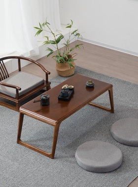 中式榻榻米茶桌禅意日式实木茶几矮茶桌炕桌矮桌炕几飘窗和室几桌